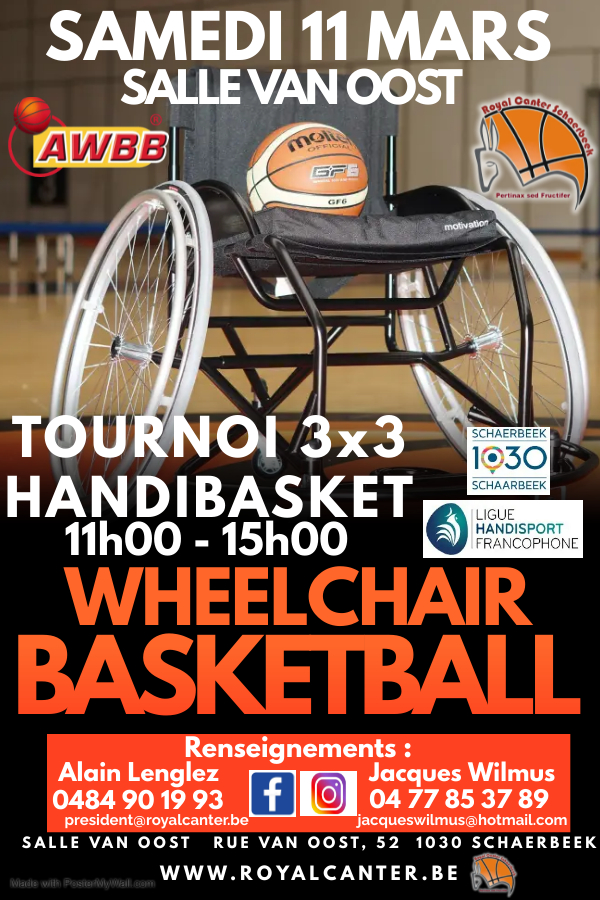 Tournoi HandiSport 3×3 Basketball le Samedi 11 Mars 2023 